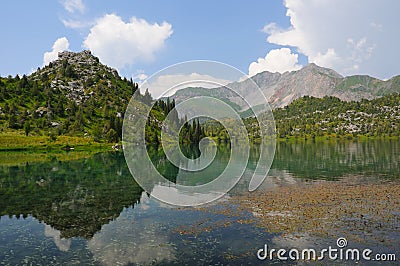 Sary-Chelek lake and mountains Stock Photo