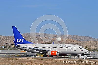 SAS Airlines- Alicante Airport Editorial Stock Photo