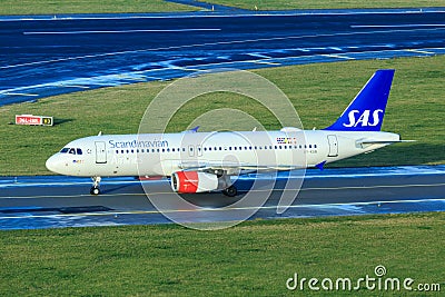 SAS Airbus A321 Editorial Stock Photo
