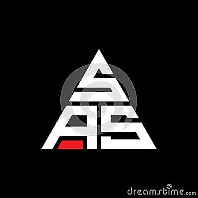 SAS triangle letter logo design with triangle shape. SAS triangle logo design monogram. SAS triangle vector logo template with red Vector Illustration