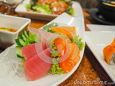 Sashimi on dish Stock Photo
