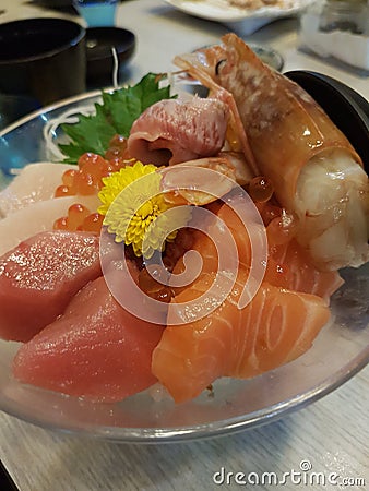 Sashimi a Japanese delicacy Editorial Stock Photo