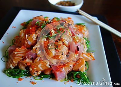 Sashimi Salad Stock Photo
