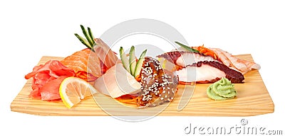 Sashimi set isolated on white Stock Photo