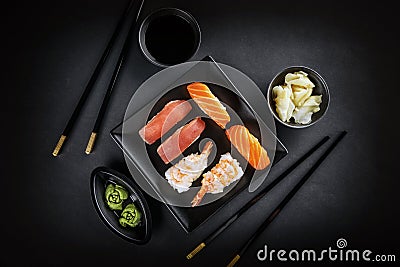 Sashimi sushi rolls Stock Photo
