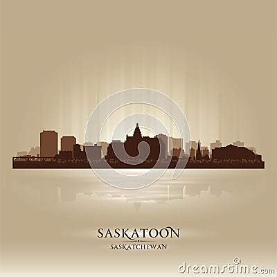 Saskatoon Saskatchewan skyline city silhouette Vector Illustration