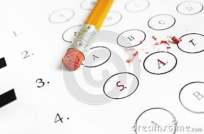 SAT multiple choice exam Stock Photo