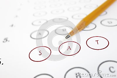 SAT test sheet Stock Photo