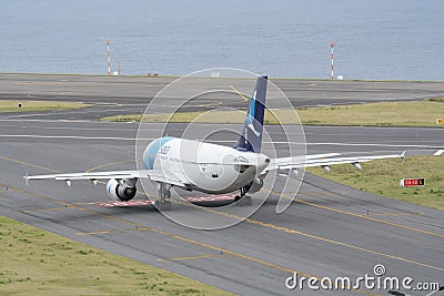 Sata airplane on the runway Editorial Stock Photo
