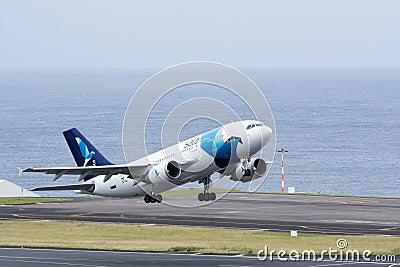 Sata airplane taking off Editorial Stock Photo