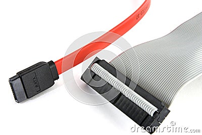 Sata and ide cables Stock Photo