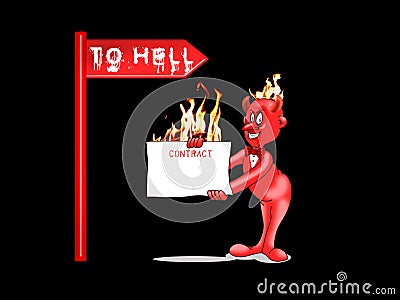 Satan contract Stock Photo
