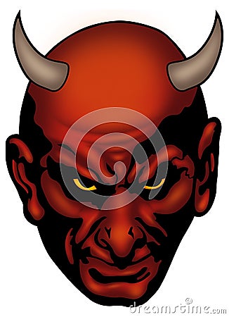 Satan head Cartoon Illustration
