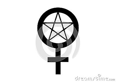 The Satanic Temple icon. Wiccan Symbol Pentagram. Vector illustration isolated Vector Illustration