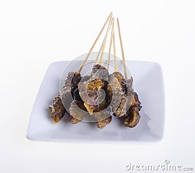 Satay. Asian cuisine - Satay on background Stock Photo