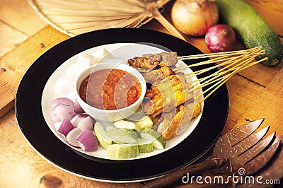 Satay bbq asian food Stock Photo