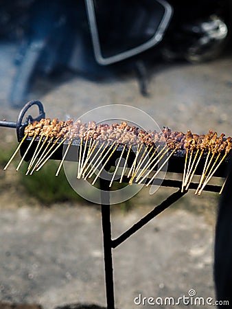 Delicious Satay, Indonesian Streetfood Stock Photo