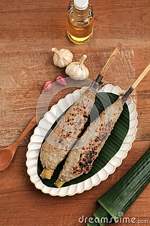 Sate Bandeng, Traditional Cuisine from Banten, Indonesia Stock Photo