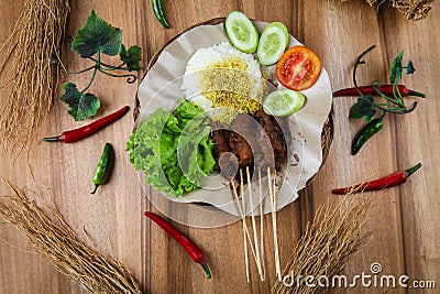 Sate kikil or kikil satay is indonesian traditional food Stock Photo