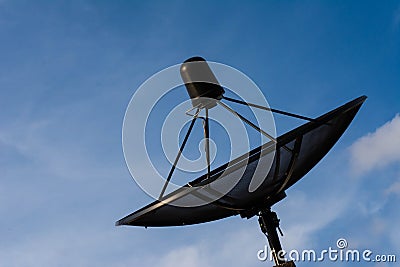 Satelite dish on Blue Sky Stock Photo