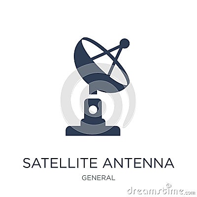 satellite antenna icon. Trendy flat vector satellite antenna icon on white background from General collection Vector Illustration