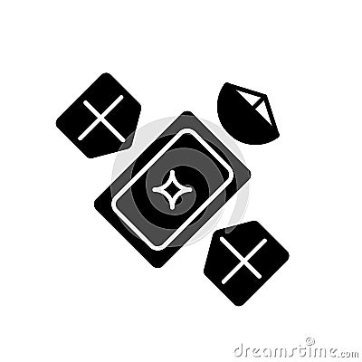 Satellite black glyph icon Vector Illustration