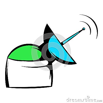 Satellite communication station icon,icon cartoon Vector Illustration