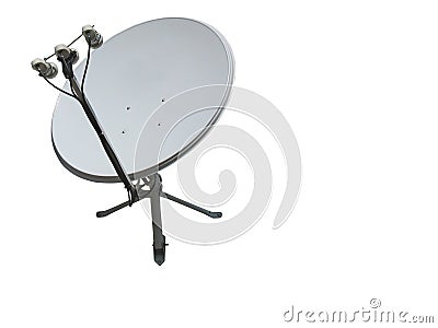 Satellite dish antenna isolated on white Stock Photo