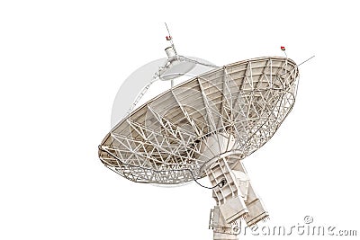 satellite dish antenna radar big size isolated on white background Stock Photo