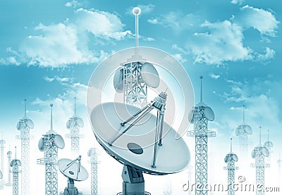 Satellite dish antenna Stock Photo