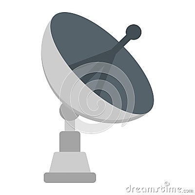 Satellite Dish flat icon, antenna and radar Vector Illustration