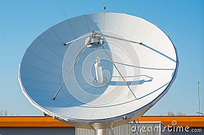 satellite dishe point skyward Stock Photo