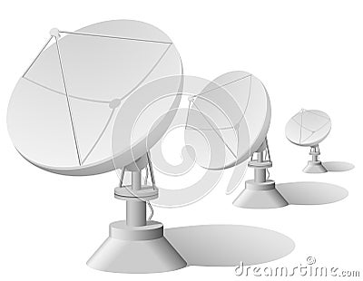 Satellite dishes Vector Illustration
