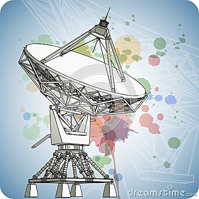 Satellite dishes antena - doppler radar Vector Illustration