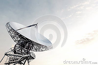 Satellite dishes Connect communications Stock Photo