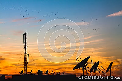 Satellite dishes Stock Photo