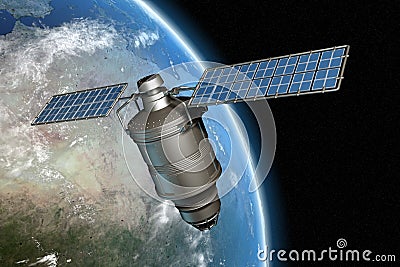 Satellite and earth 11 Stock Photo