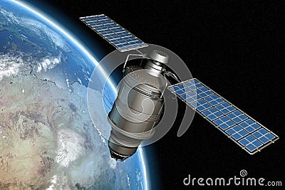 Satellite and earth 12 Stock Photo