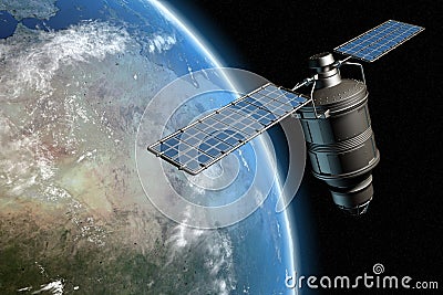 Satellite and earth 14 Stock Photo