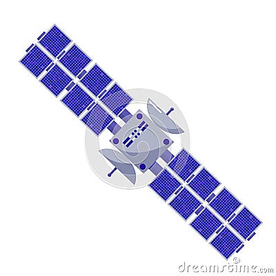 Satellite flat style. Isolated space objects on a white background. astronautics science Vector Illustration