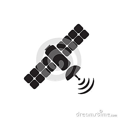 Satellite icon, space satellite symbol isolated. Vector Illustration