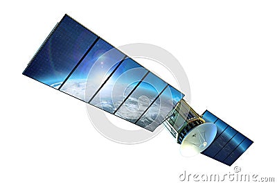 Satellite Isolated on White Stock Photo