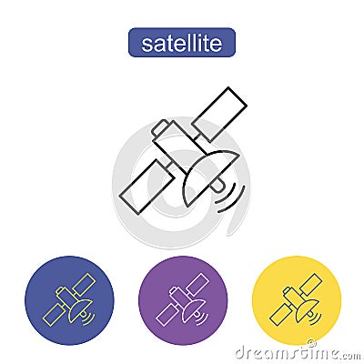 Satellite line icon Vector Illustration