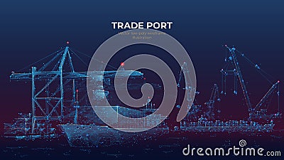 Digital vector illustration of trade port Vector Illustration