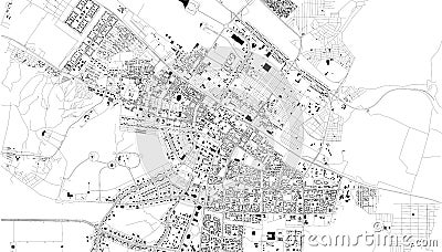 Satellite map of Ashgabat, Turkmenistan, city streets. Vector Illustration