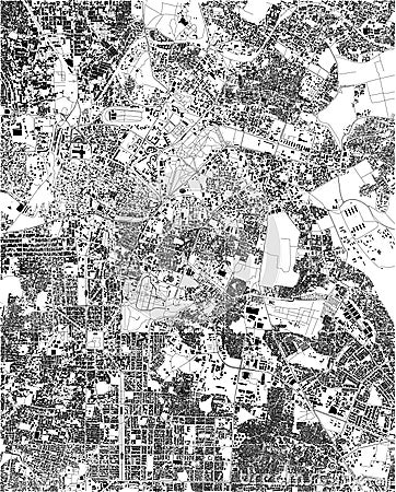 Satellite map of Bangalore, India, streets of the city. Vector Illustration