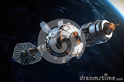 satellite with modular design for easy upgrades and maintenance Stock Photo