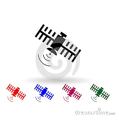 Satellite multi color icon. Simple glyph, flat vector of media icons for ui and ux, website or mobile application Stock Photo