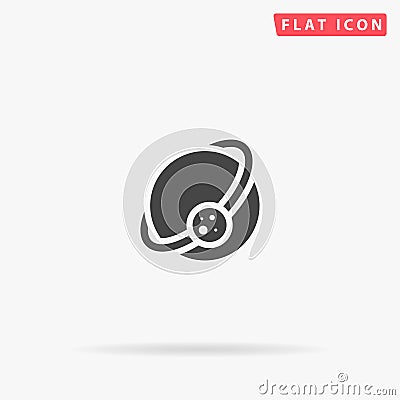 Satellite planet flat vector icon Vector Illustration