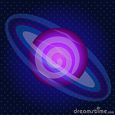 Satellite planet pop art retro style. Astronomy and Astronautics Phoinix purpl. Comic book style imitation. Vector Illustration